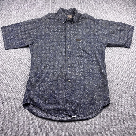 Woolrich Other - Woolrich Shirt Mens Medium Made in USA Geometric Diamond Short Sleeve Button Up
